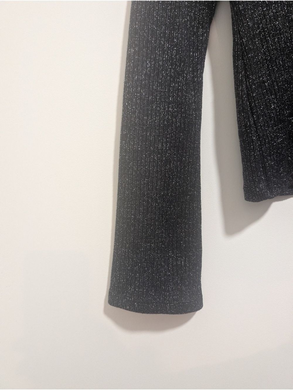 ba&sh | Lily Ribbed Metallic Scoop Neck In Black/Silver - Picture 8 of 14